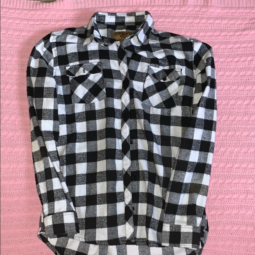 Black and a White flannel